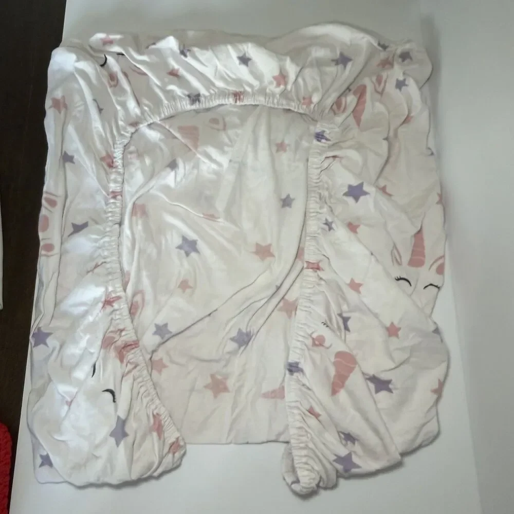 Grow Wild 2 Pack Jersey Knit Fitted Crib Sheets Multicolor Stars Rainbow Unicorn